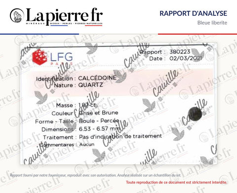 Rapport d'analyse des perles en bleue liberite, La Pierre FR