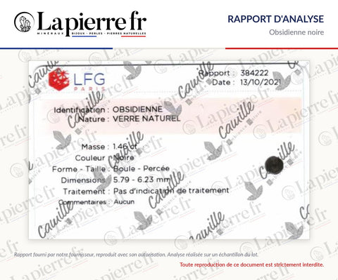 Rapport d'analyse des perles en obsidienne noire, La Pierre FR