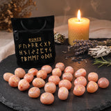 Runes en Pierre de Soleil Orange, Véritable Pierre 100 % Naturelle