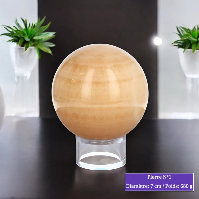 Sphère en Calcite Orange