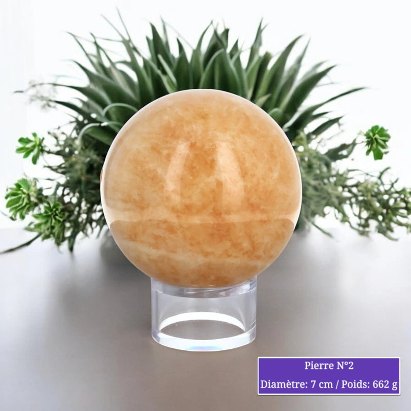 Sphère en Calcite Orange