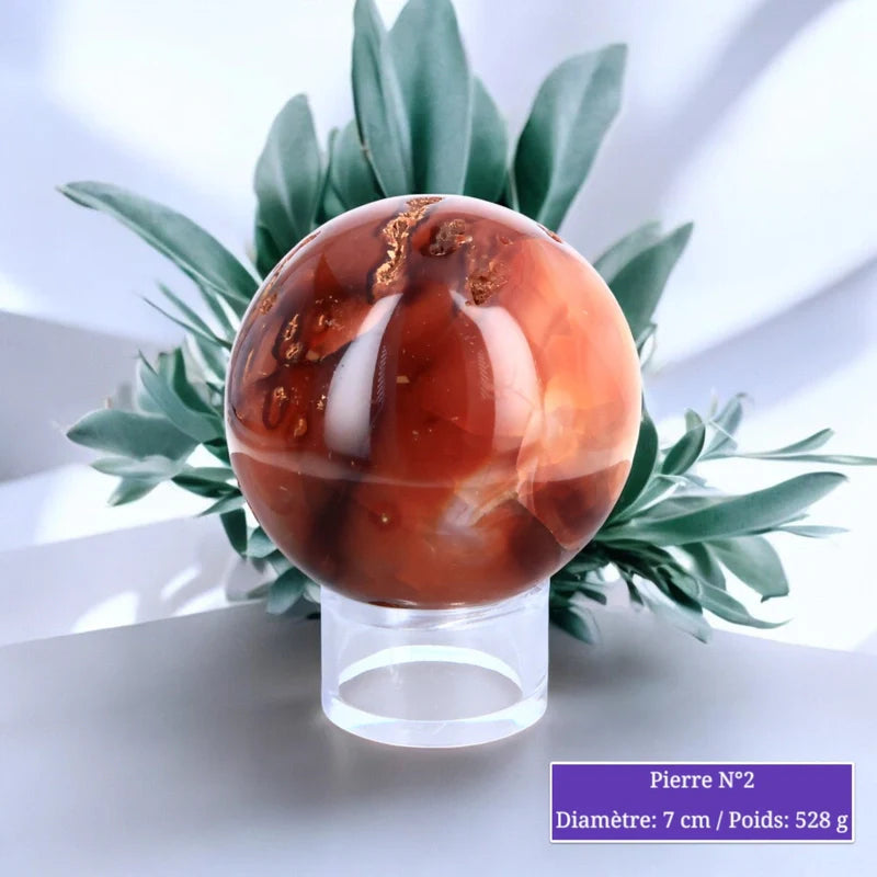 Sphère en Cornaline minéraux