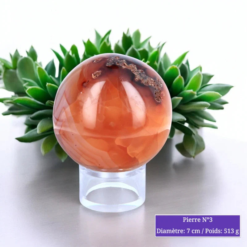 Sphère en Cornaline minéraux