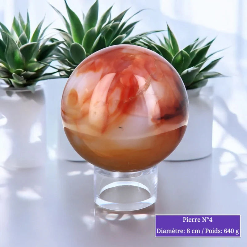 Sphère en Cornaline minéraux