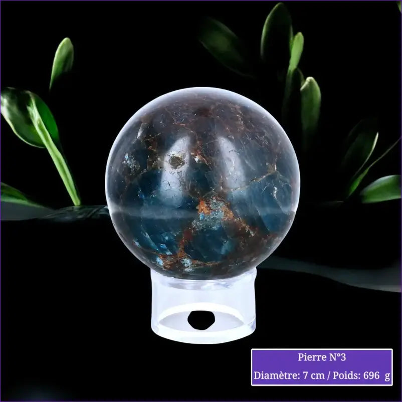 Sphère en Apatite Bleue minéraux