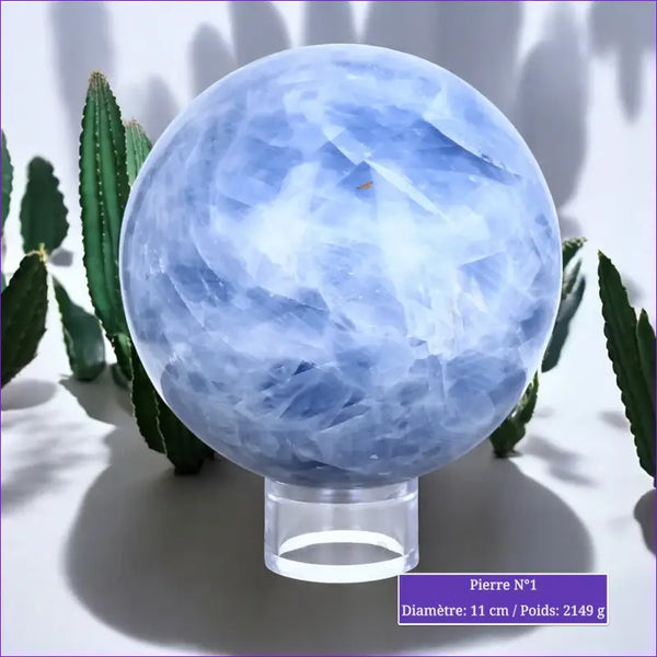 Sphère en Calcite Bleue minéraux