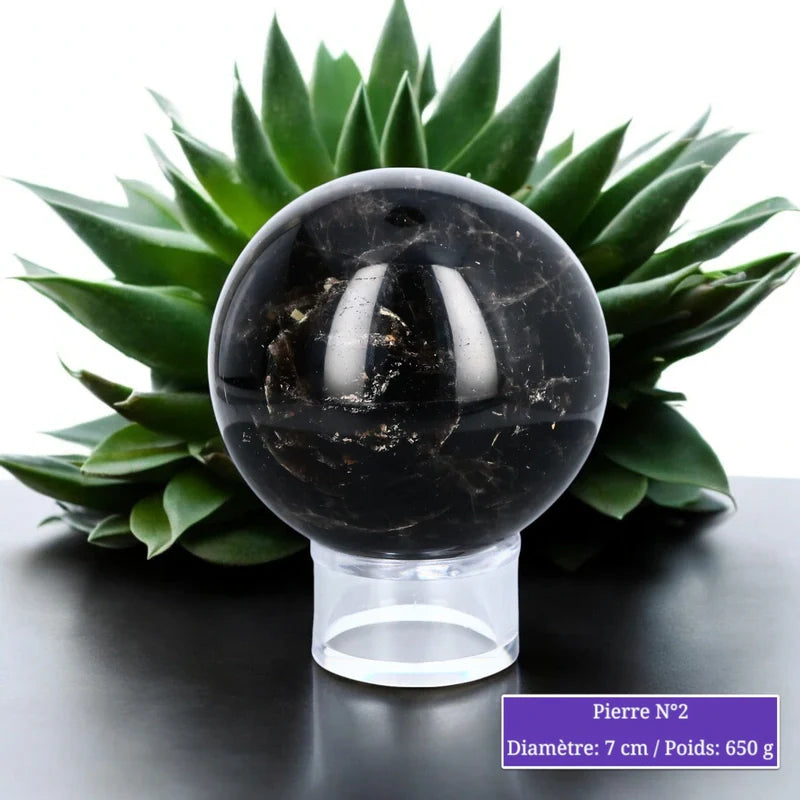 Sphère en Pierre de Lune Noire (Microcline) minéraux