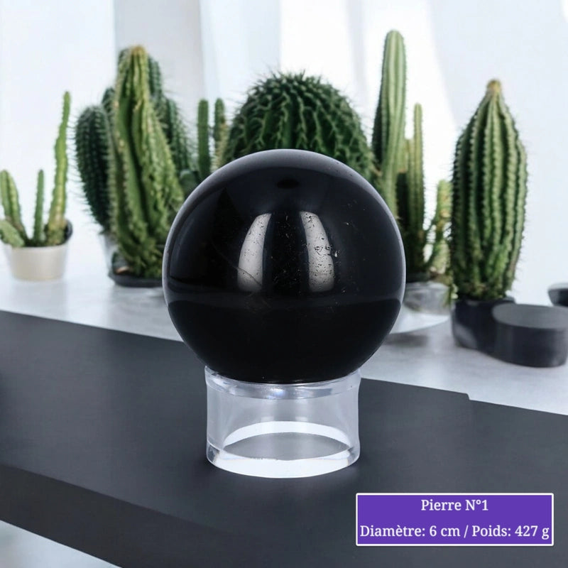 Sphère en Tourmaline Noire