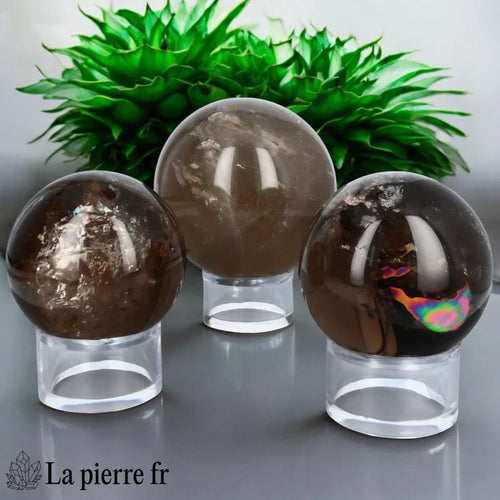 Sphère Quartz Fumé, boule en pierre brune naturelle