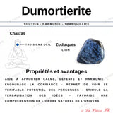 Bracelet Dumortierite “Soutien et Harmonie” en perles de pierre naturelle ronde sur mesure
