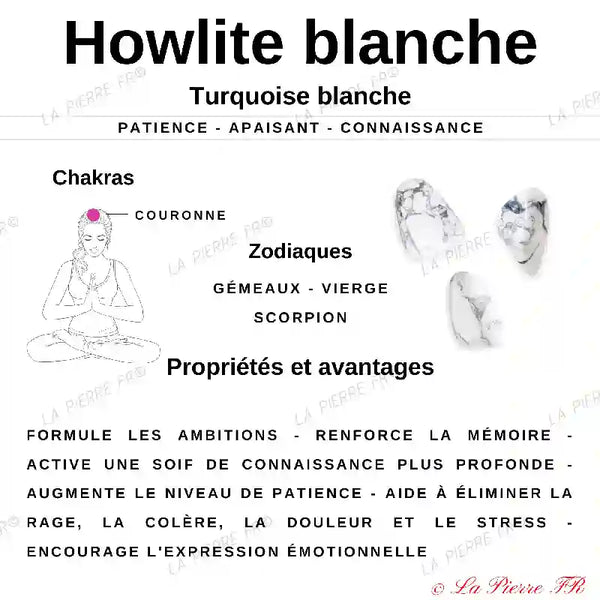 Howlite (Afrique du Sud) - Lot de 4 Pierres Roulées