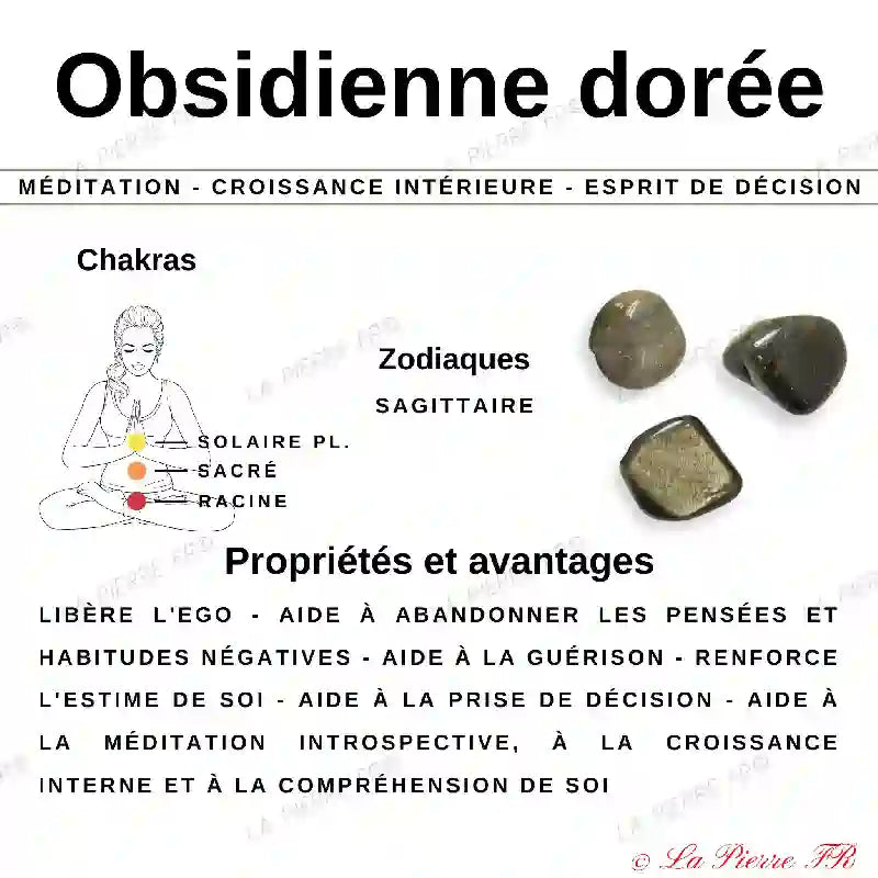 Vertus et propriétés de l’Obsidienne Dorée en lithothérapie — pierre naturelle de protection, de vérité et de clarté spirituelle.