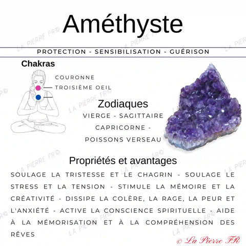 Vertus apaisantes et spirituelles de l'améthyste en lithothérapie