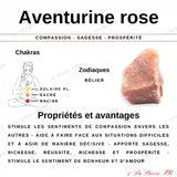 Perles Aventurine rose claire en pierre naturelle - Qualité AAA