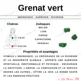 Bracelet Grenat vert “Abondance et Richesse” en perles de pierre naturelle ronde sur mesure
