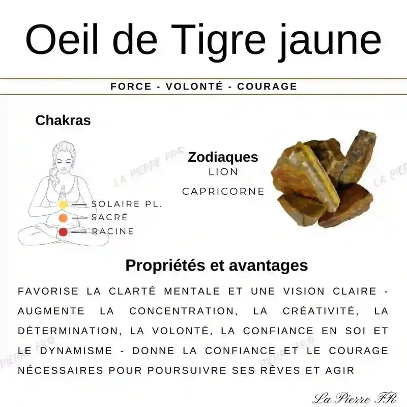 Perles Œil de Tigre Jaune (Qualité AAA)