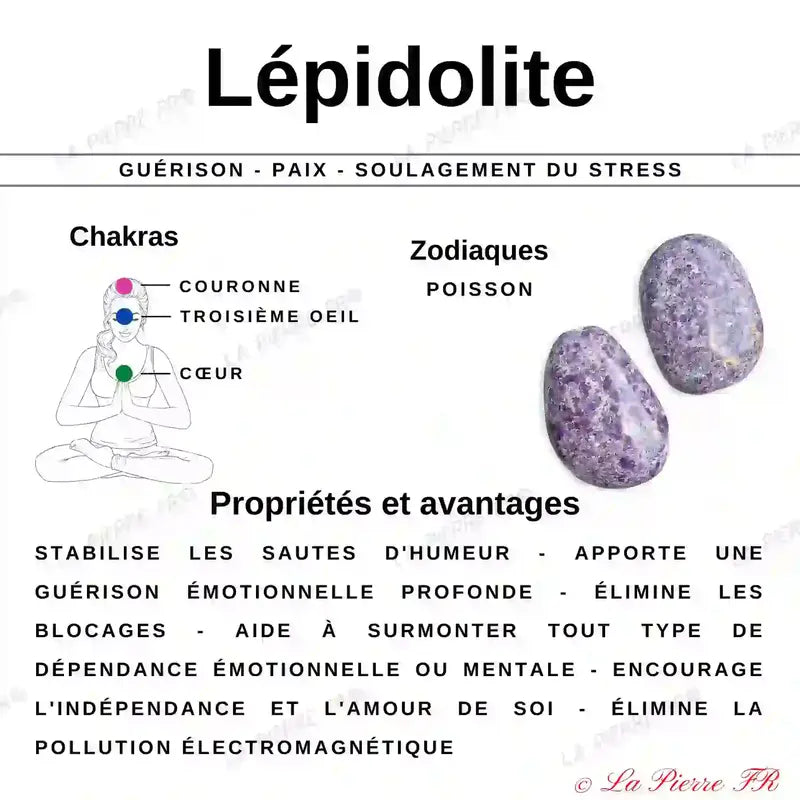 vertus Lépidolite Mauve 