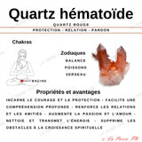 Bracelet Quartz Hématoïde “Protection et Relations” en perles de pierre naturelle ronde sur mesure