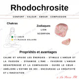 Bracelet Rhodochrosite “Amour et Compassion” en perles de pierre naturelle ronde sur mesure